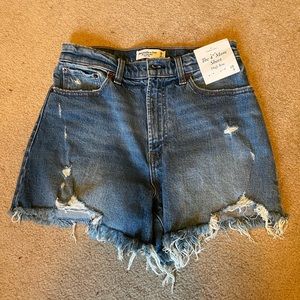 Abercrombie & Fitch Curve Love High Rise 4 inch Mom Shorts
